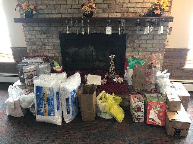 2020 Lodge 343 Giving Tree packages ready to be delivered to the McIntyre AFC Home which is a local Adult care facility.  