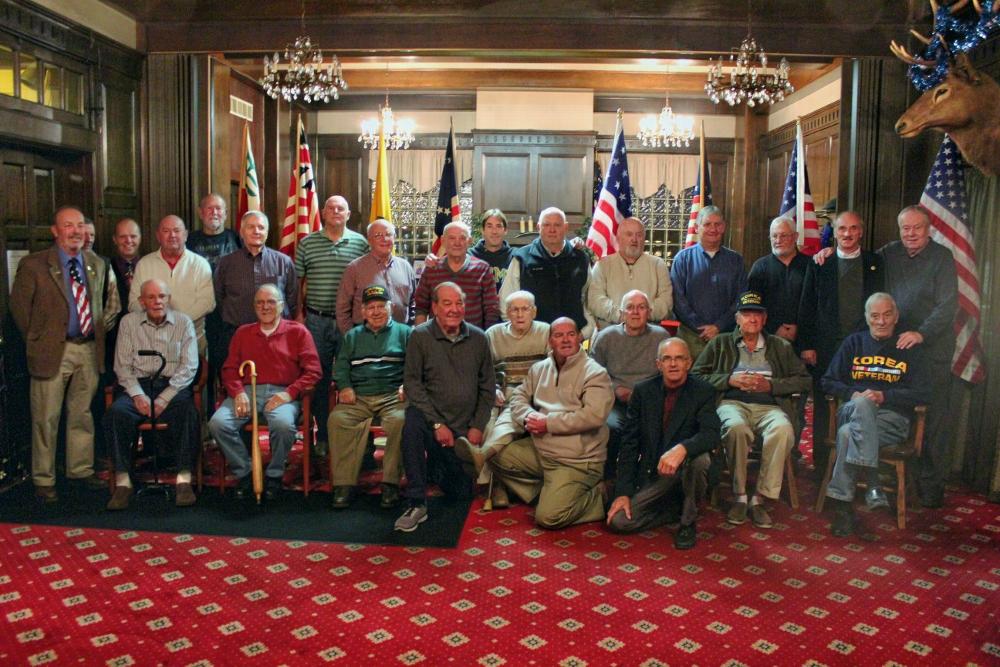 Recently the Uniontown B.P.O.Elks Lodge #370 held a dinner to honor the Veterans within its membership.
Thirty Veterans from either WWII, Korean, Vietnam, and Dessert Storm were in attendance.  Vets with their significant
others enjoyed a wonderful meal, but even more enjoyed the fellowship and commarodrie had by all.

Click on Picture to enlarge