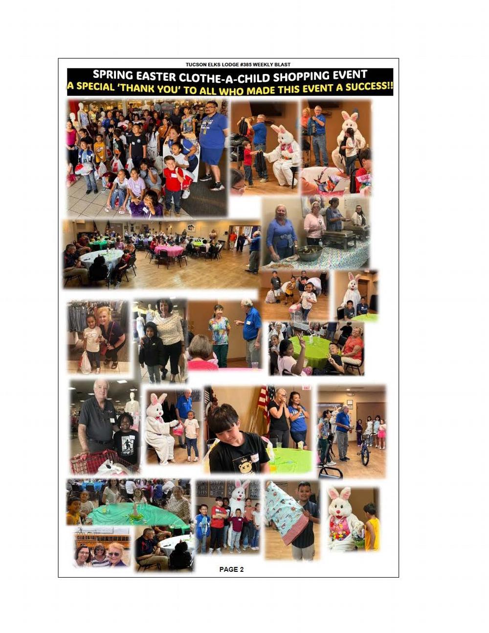 On March 28th, 2026, Tucson AZ Elks Lodge #385 hosted its spring Clothe A Child event. Twenty-five children enjoyed a shopping spree at JC Penney, followed by a luncheon. Each child received a bicycle and helmet. Many thanks to all the volunteers!
