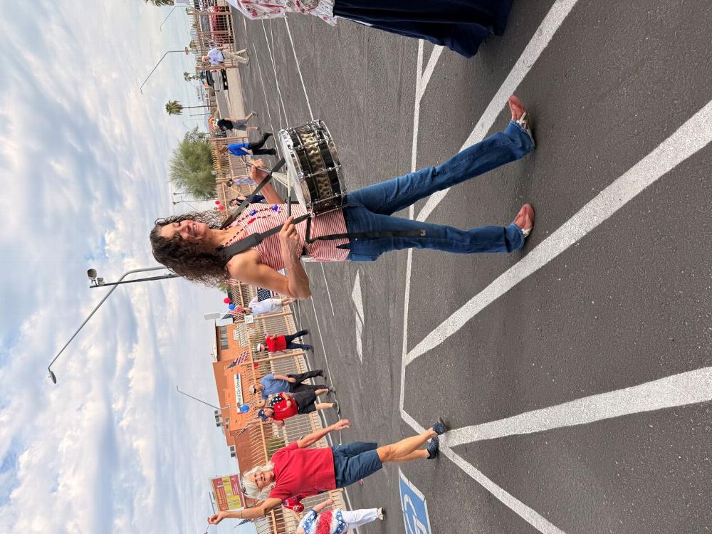 July 4th, 2026 Tucson Elks Lodge parade with Lecturing Knight Marisa M. Lyons leading the band and keeping the march in time. 