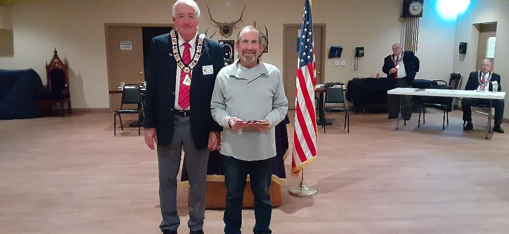 Tucson Elks Lodge #385 newest member Ronny Peloquin, with ER and proposer Wayne Burns.  3/22/2022