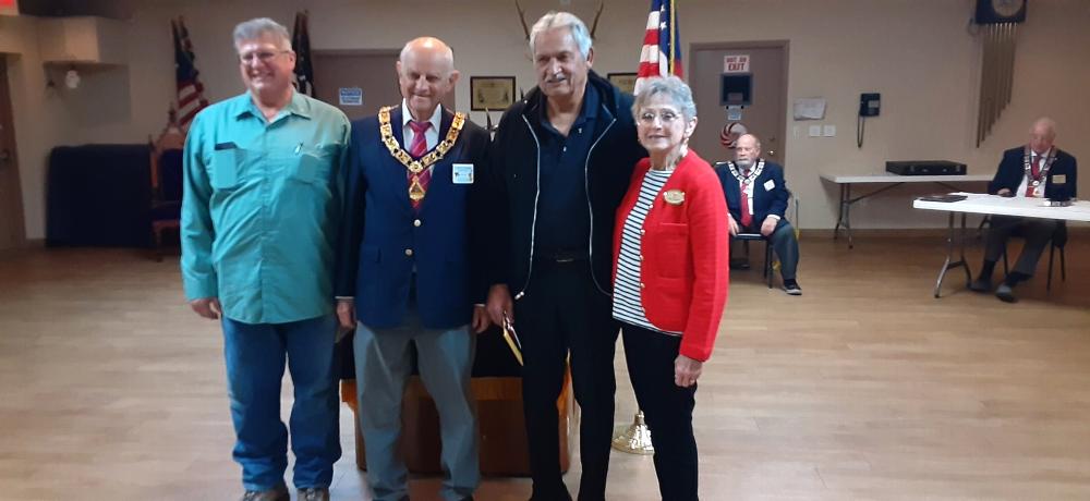 December 16th, 2025 Tucson Az Elks Lodge #385 newest members. Left to right: M. Seno proposed by "ER"B. Crawford, F. Saenz proposed by E. Saenz. 
