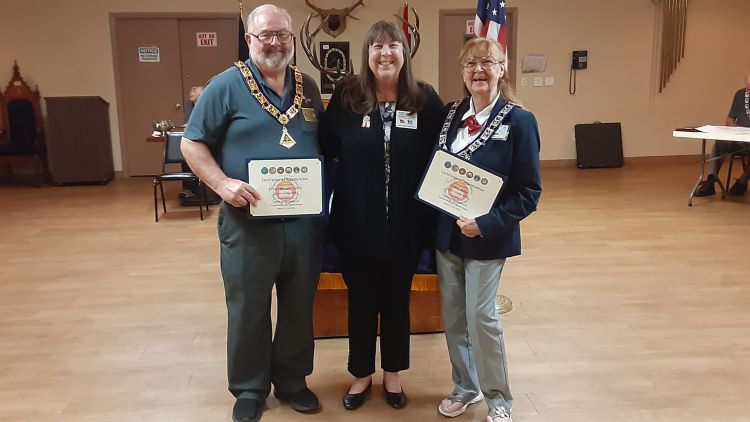 On April 9, 2024, AEA State Veterans Chair Mary Shaffer presented certificate of appreciation to ER Richard Bernard and Tyler Trudi Sofias for their help during the recent Tucson AZ Veterans Stand Down event. 