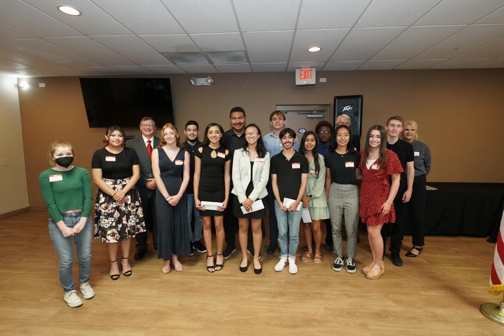 On May 1, 2022, the Tucson Elks Lodge #385 held its annual Youth Scholarship, Strings and Americanism program.  The Lodge #385 Scholarship donated $7,900.00 and the AZ Elks Association Scholarship program donated another $12,000.00 to 6 of our 10 award winners.  Our Harry Dobiesz Strings Program (named after late member Harry Dobiesz) gave 2 violins, 2 violas and 1 cello worth $3,000.00.  In addition, we had our Americanism winner!

Scholarships:

Mimosa Van

Karen Nguyen

Mila Willis

Jasmin Rainwater

Beartiz Solis

Ximena German

 
Alex Caulin Cardo

Humbeto Valdez

Jamison Kugler

John Imanishimwe

String Winners: Violins

Julian Guerrero

Allison Nunez

Violas:

Vaugh Laos
Amara San Angelo

Cello: 
Mallory O’Brian

Our Americanism Essay winner:

Madeline Hernandez
Pictured: L-R James Sanford, Scholarship Chair, Tony Mosley, Inspirational speaker, ER Susan Trecartin, Leading Knight Curtis Winter