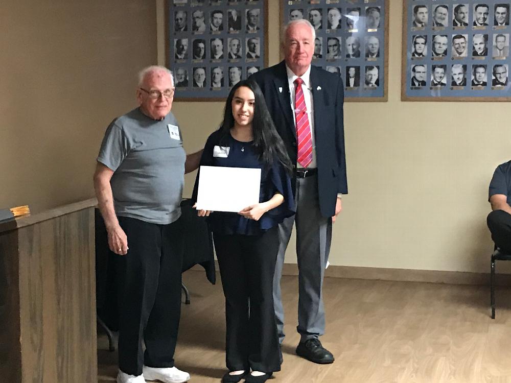 On May 2, 2021, Youth week, AEA South District Scholarship chair (left) R. Campbell presented to 7 of Tucson Lodge #385 and 7 additional scholarship for $7,000.  Center Scholarship recipient, ER W. Burns 