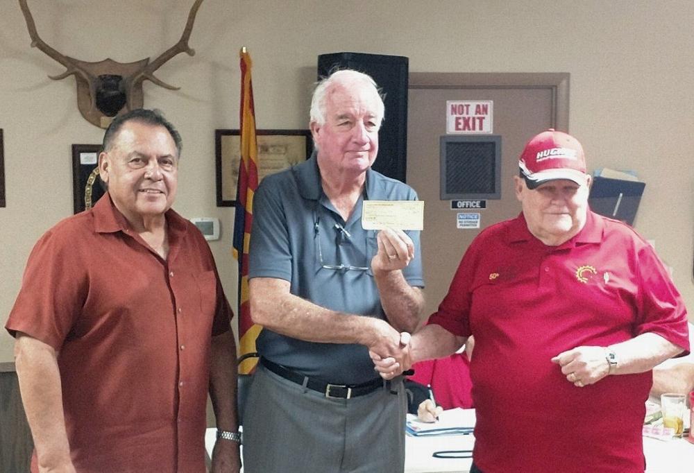 This evening, July 7, 2022, as our extended thank you to the Tucson AZ Street Rod Association (TSRA) for their generous donation of $2,500.00 to sponsor the Elks Lodge 385 Cloth A Child program. (Photo, Myles Brown - TSRA, Wayne Burns - Past Exalted Ruler Elks Lodge 385, Jesse Lugo - TSRA Member and Trustee Elks Lodge 385).
Twice a year the Elks Lodge 385 Cloth A Child program takes 25 elementary children on a clothing shopping spree, then treats them for lunch at the Lodge, afterwards gives each child a back pack stuffed with school supplies and then a new bicycle to take home provided by Bike In A Box with www.LugoCharities.com.
We welcome you to join us as a member at the Elks Lodge 385 that is located at 1800 North Oracle Road as a grand organization that gives back to the Tucson community through various programs.