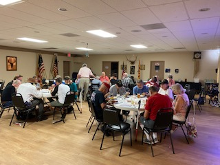 On July 27, 2022, the Tucson Elks Lodge #385 invited 22  Blind Veterans from the VA for a dinner which was served by the some Lodge and American Legion Riders members who also sat and talked about their service with them. All had a good time. 