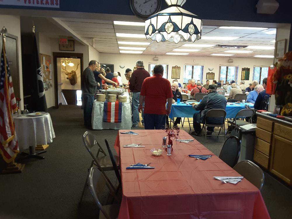 Serving line for Veterans luncheon