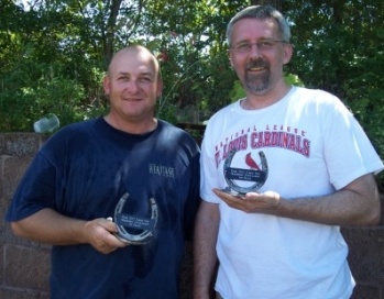 Shane Wallace and Stephen Goad win the Labor Day Horseshoe Tournament.