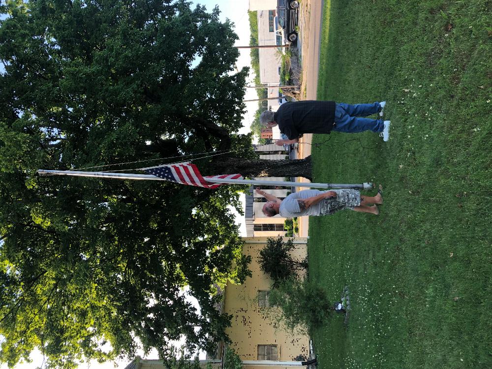 Raising of the new flag