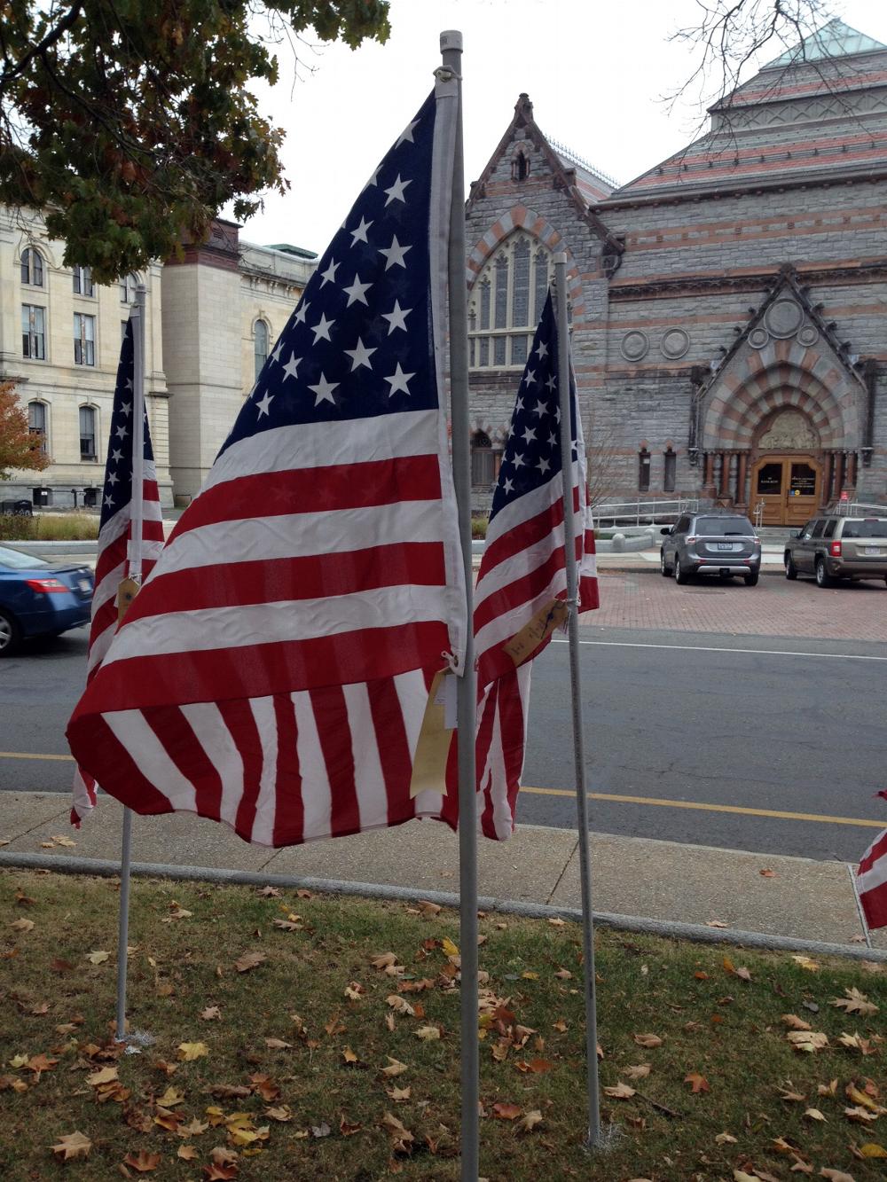 The Pittsfield Park of Honor.  Over 700 flags in  honor of Veterans who have served or are serving.  Bennington Lodge #567 is represented.