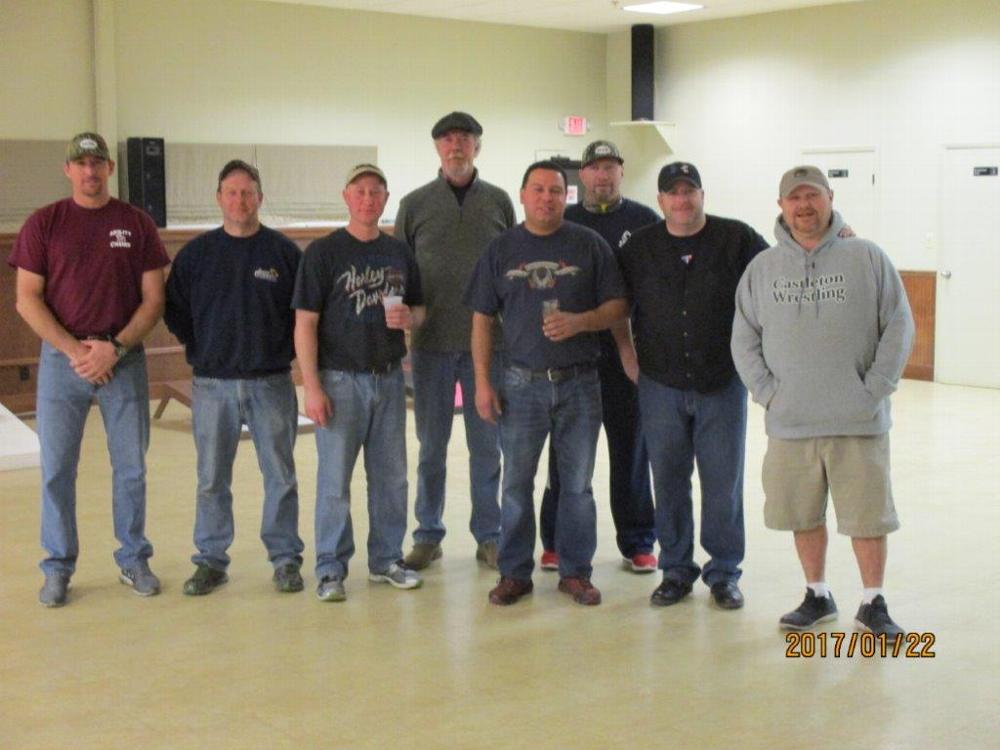 The final four teams are pictured from Left to right : Chad Skinner, Tim Mattison, Gene Guertin, Mike Brush, Mike Barbeau, Mike Greene, Ryan Nolan, and Jesse King.