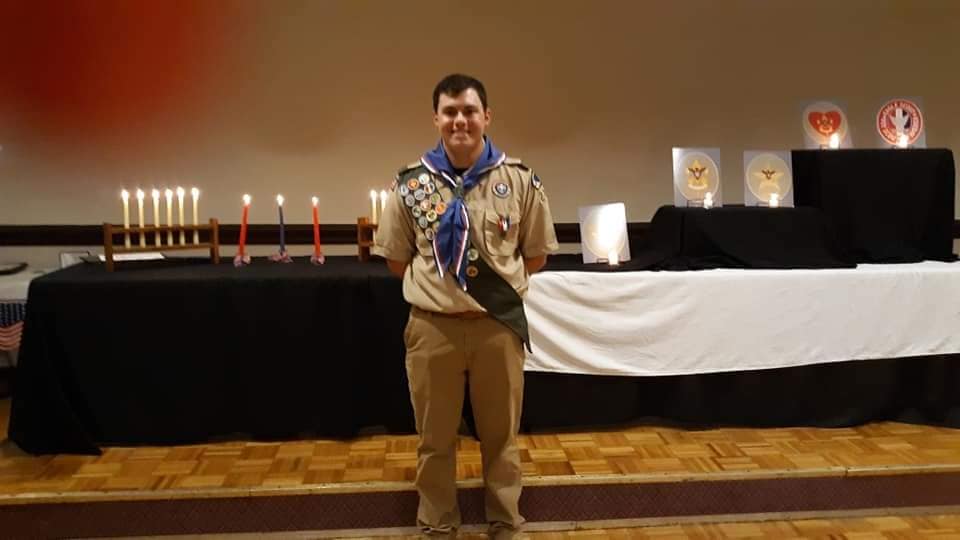 Eagle Scout Dom Difuccia- built flag retirement pit