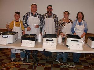These are our wonderful cooks for our annual soup cook off
Wade, Keith N., Jeremy B., Dawn B. and Terresa V.