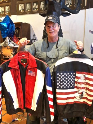 Over 13 handsome Patriotic Leather Jackets donated for and Event August 30, 2022.  Annual Pin Ceremony, Auction, SPUD Dinner, Music and Dancing