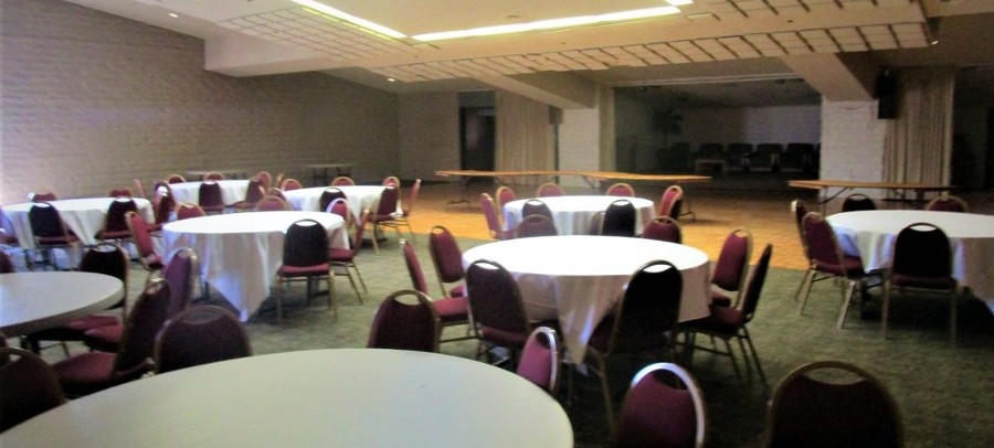 Main dining room with stage