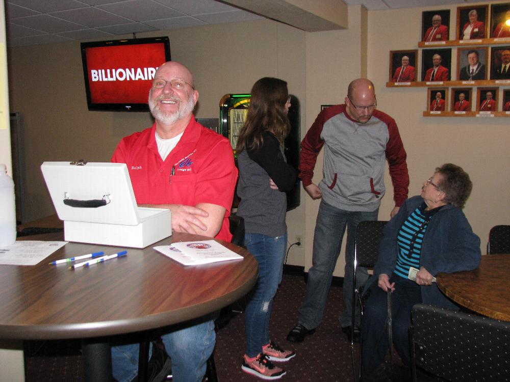 PER/Leading Knight Ralph Anderson selling Fish Fry Raffle Tickets