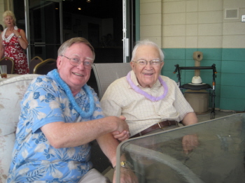 2009 G.E.R. David Carr congratulates long time member, Emmet Myre, on his 101st birthday at MT's summer convention. 2016, Mr. Myre has now passed. (To our absent Brothers)