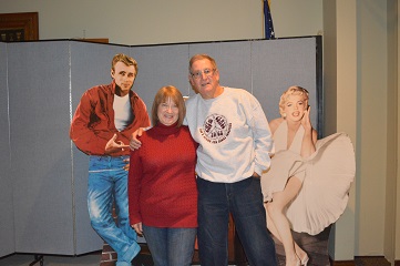 ER John and his lovely life Pat posing with Marilyn and