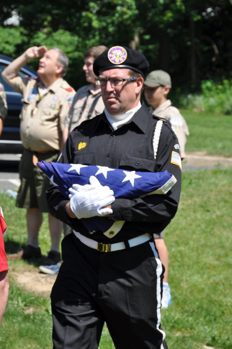 PER Matt Winnans receives the Flag Presentation of the Flag that flew under his year as Exalted Ruler