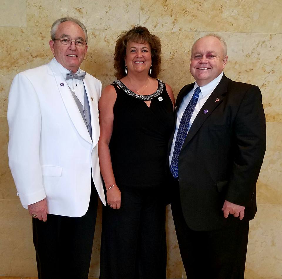 Grand Exalted Ruler Michael Zellen, DDGER Linda Gathen and Grand Lodge Manager of Membership and Public Relations Richard Gathen