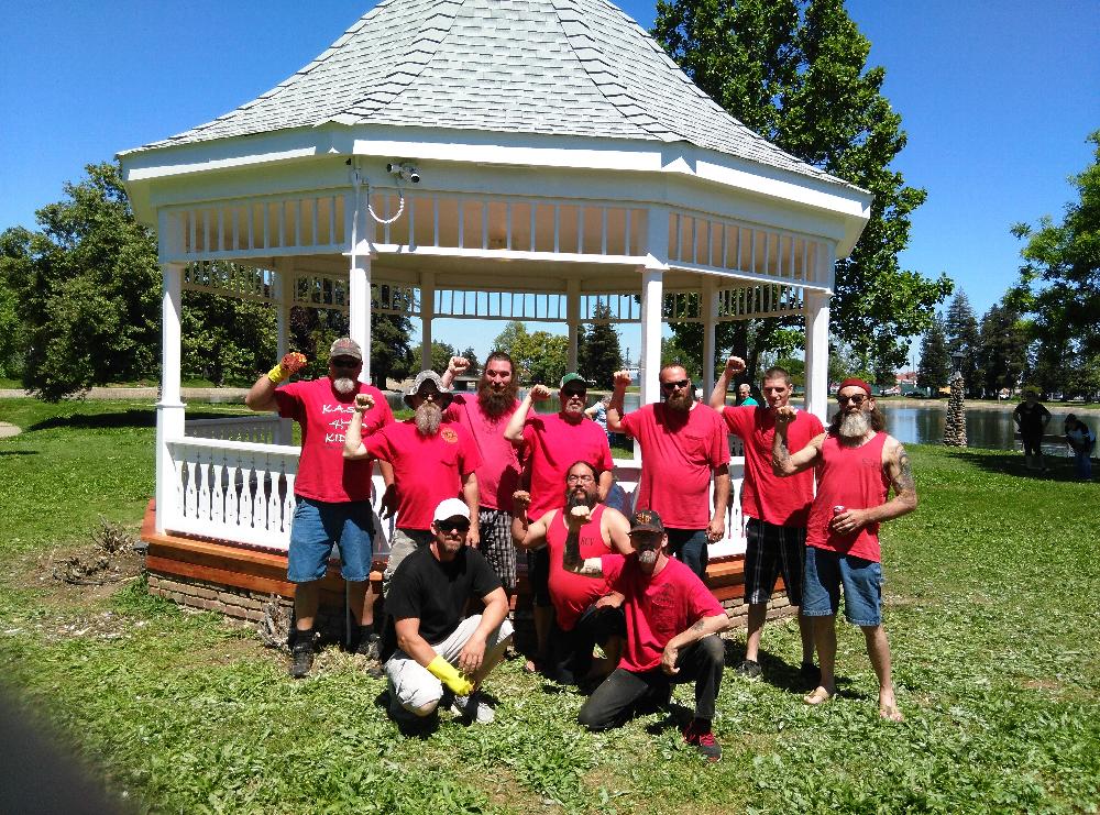 Clampers reflooring gazebo at Ellis Lake.  Thank you guys for all your hard work