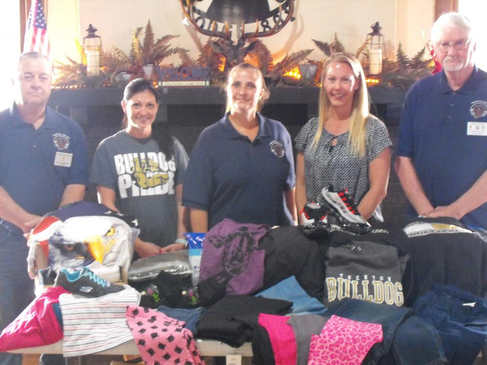  Few Officers of the Lodge Presenting Brand New Clothing to Bull Dog Closet ( Middle School ) .These Clothing are used for children to help with confidence in them self / and Helps them with there Education .
