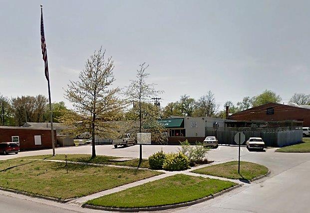 Chanute Elks Lodge No. 806, 101 S. Central Ave., Chanute, KS 66720. Corner of Central and 1st. Street view looking southwest