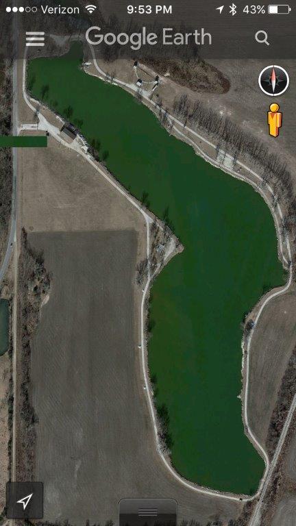 Arial view of Elks Lake, 24410 Elk Road, Chanute, KS