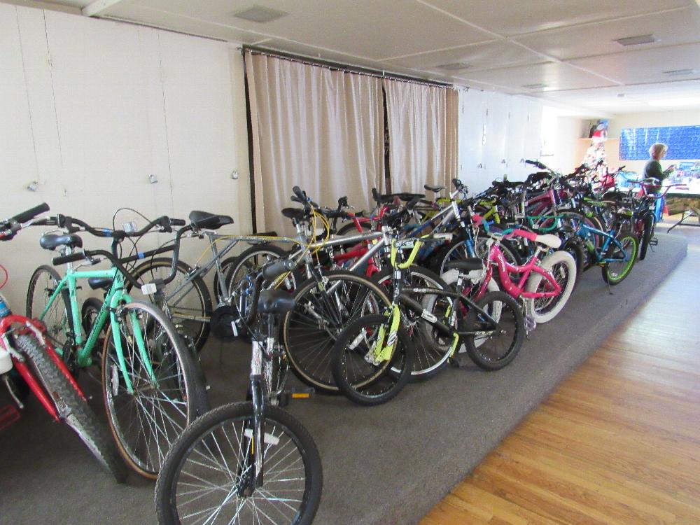 Bikes given to kids and families in need at Christmas Basket time..refurbished with the help of Bob Rich, Larry Kovacik, Charlie Troutman, Brad Spence and other helpers