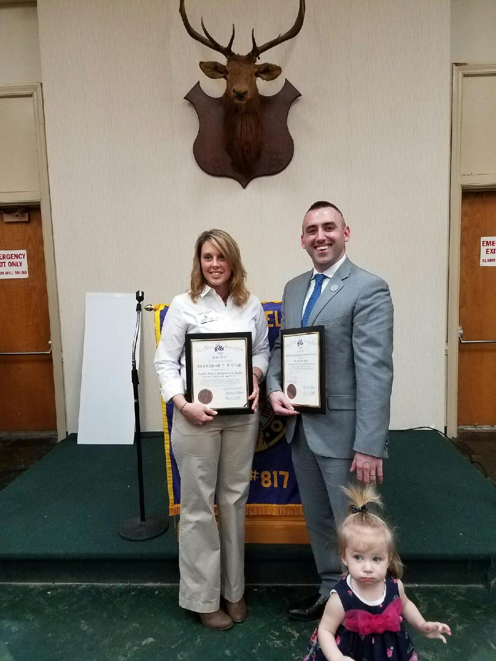 Officer of the Year - Jennifer King and Citizen of the Year Mayor Jake Day with Daughter Lily. 