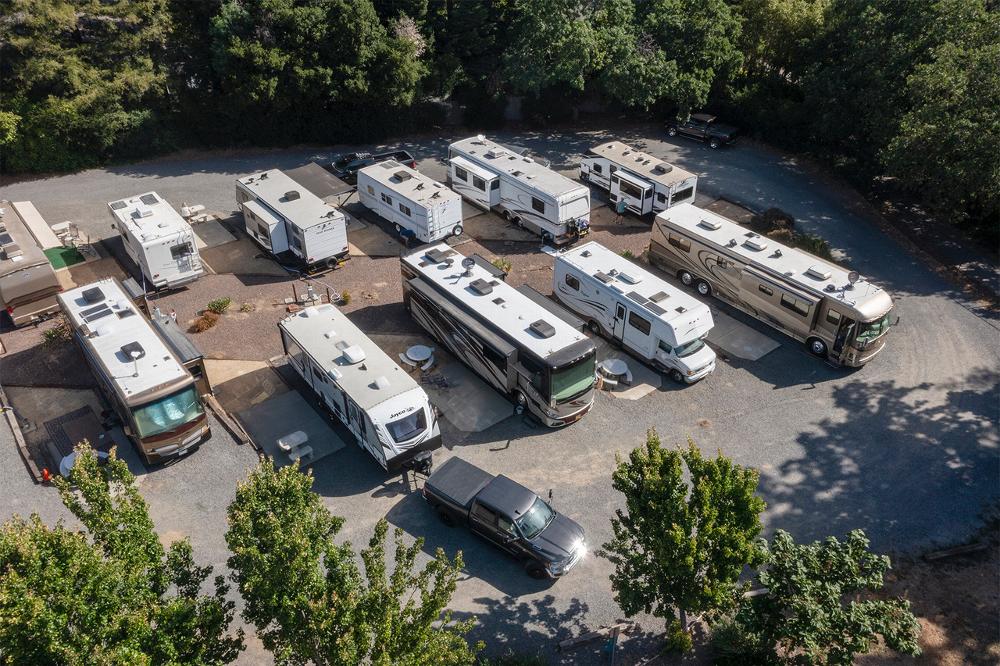 RV spots in back of Lodge.