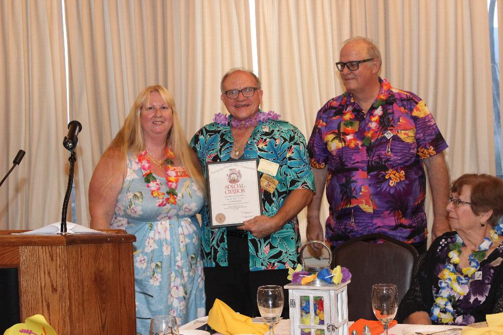 Hal Hively receiving the Special Citation Award for all of the hard work he's done for our Lodge.