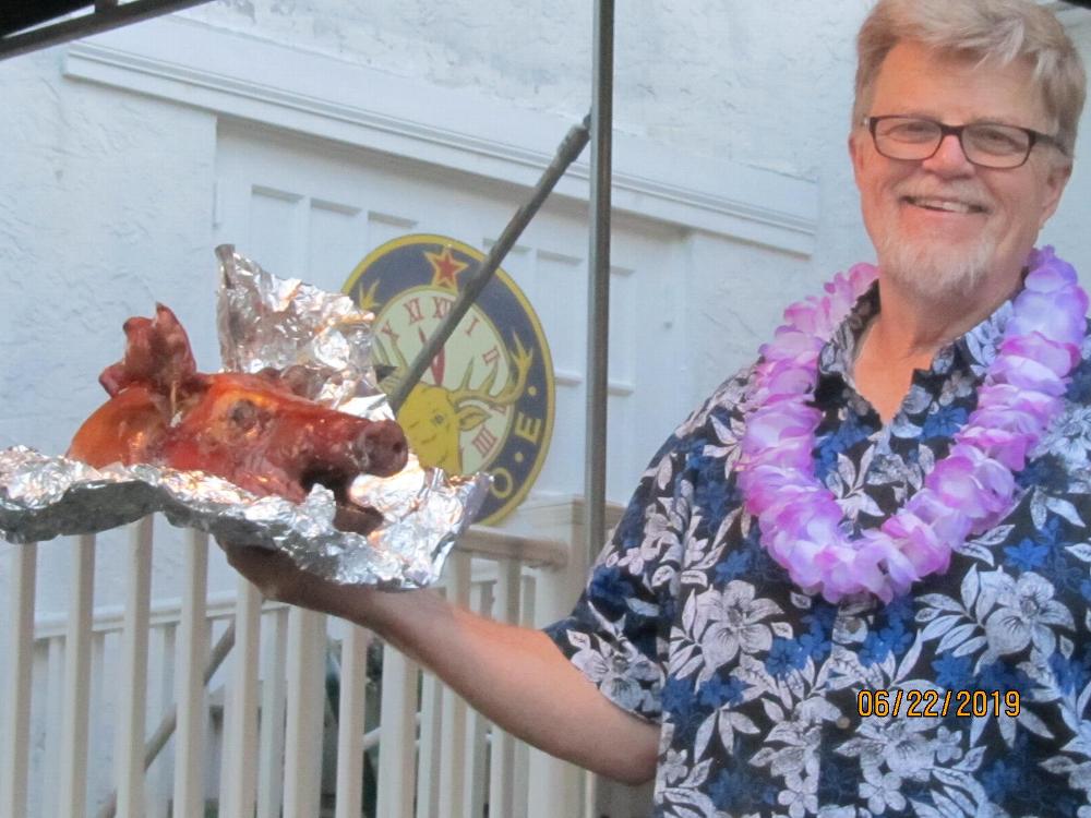 And here's Tony with the Beast for the Feast - Delicious. Longest Day Luau 6/22/2019.