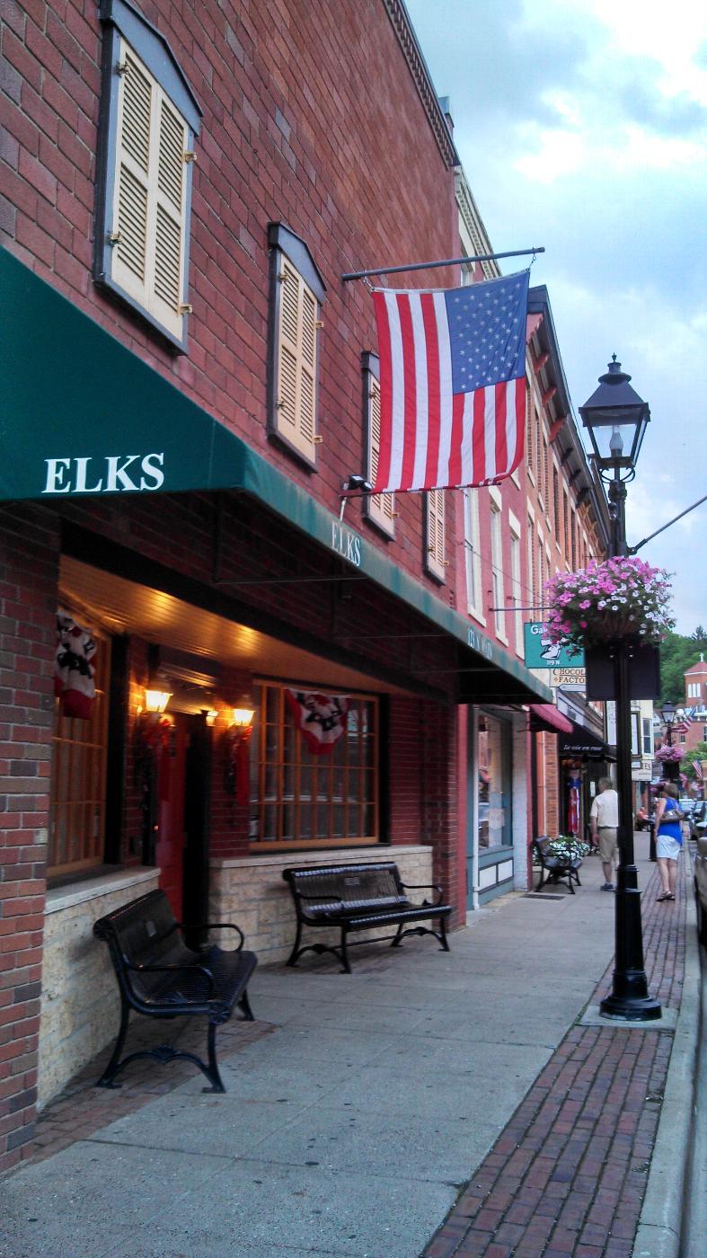 Front door of the Lodge at 123 N. Main Street, Galena