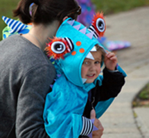 Little ones, in costume, joined in for our Halloween Parade, from Riverfront Park to the Lodge