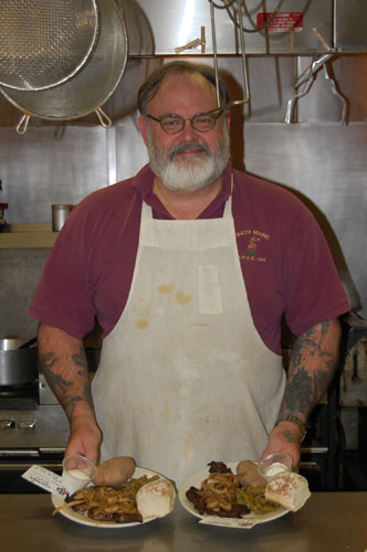 The Veteran's Committee prepared steak dinners for members in the lounge on May 17th.
You just cannot beat a good ribeye grilled to your order, potato, bread and dessert, for only $12!