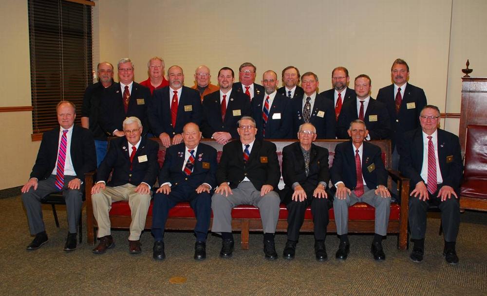 Clinton Elks Lodge hosted their annual Past Exalted Rulers night February 23, 2015   Pictured bottom row left to right: Tim Glasscock, Wayne Hall, Franklin Goslin, Lou Daugherty, Chuck Hull, Charlie Zink, David Cummings, 2nd Row: Jim Glasscock, Scott Humphreys, Jeff Stone, Rob Sheek, Don Turner, Travis Bartlett,  back row: Mike Jones, Steve Cummings, Charles Townsend, Kent Batschelett, Kevin Young, John Hill, Kenny Kaiser 


