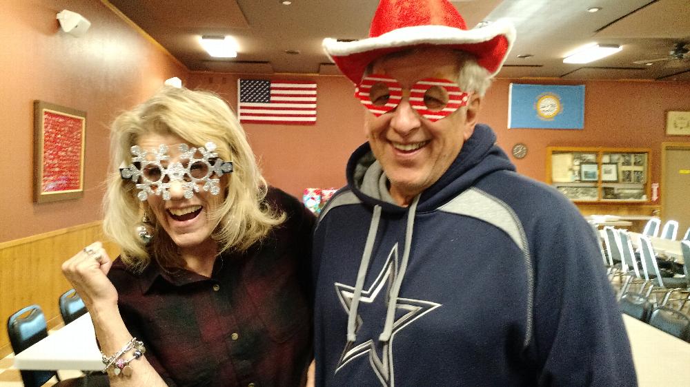 2017 Children's Christmas Party Elves Jim W (ER) and Jan W (Head Elf)