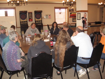 District Pres. George sits with some of the Bemidji Elk members for an officers one-on-one. '07