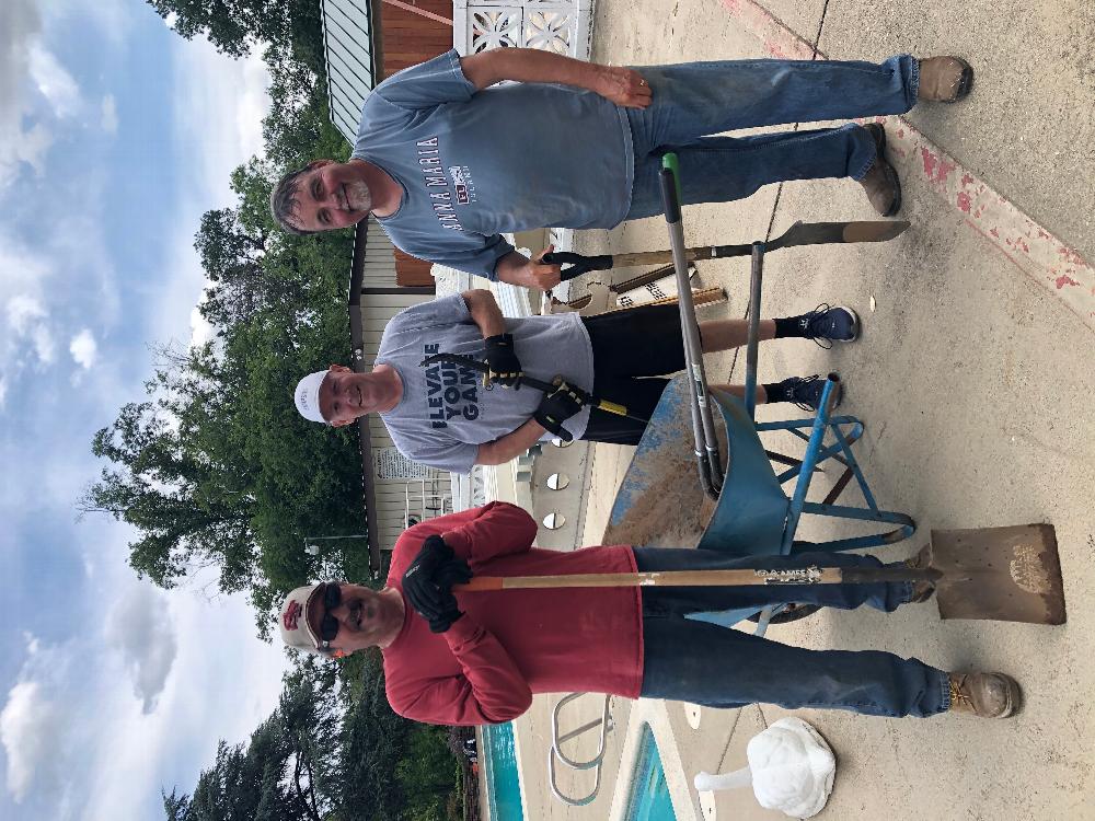 Dave Wright, Brian Brown & Mike Payne working on new shade structures