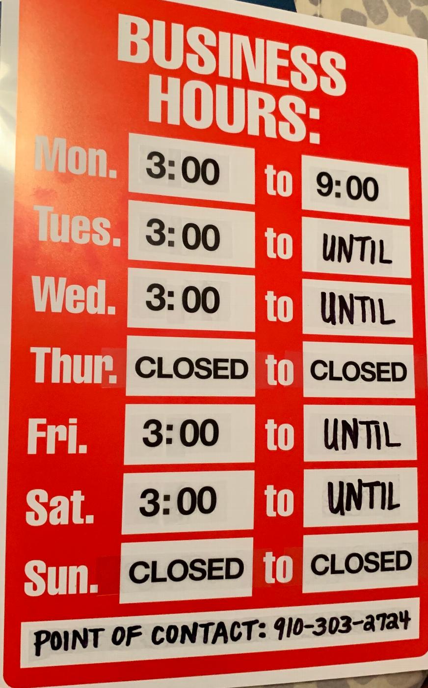 Club Bar/Grill Hours