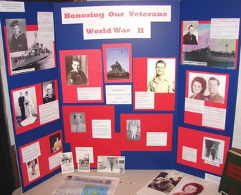 Veterans Memory Board created by Carol McCracken, PP Emblem Club #67