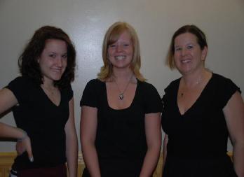 Our G-R-E-A-T Wait Staff.  From left to right:  Rebecca Erdos, Jaime Higgins & Barbara Erdos