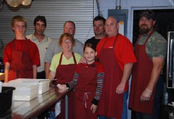 House Committee Helps Out.  From left to right above:  Matt Higgins, Jeff Millette, Sue Sullivan, John Graham, Robin Lake, Jimmy Higgins, Bobby Lake & Jay Cameron