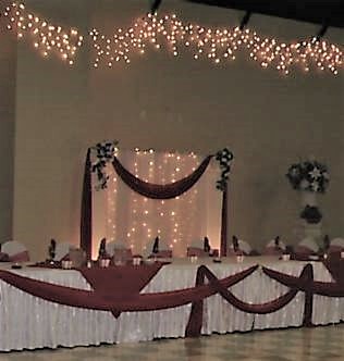Banquet Hall decorated for an event.