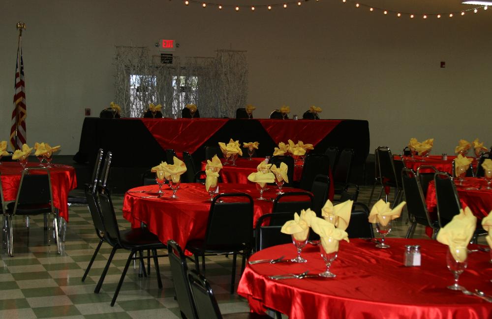 Banquet Hall set up for service organization dinner
