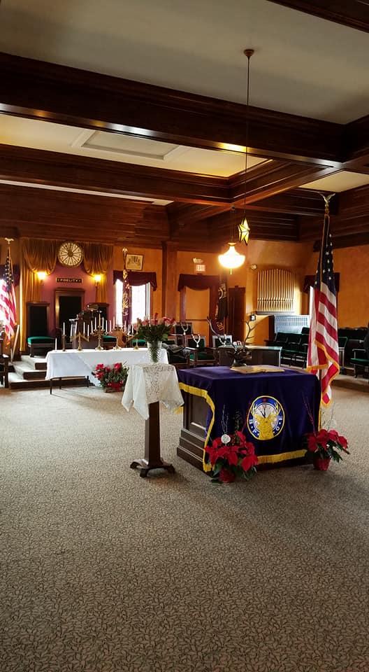 Lodge Room set up for Memorial Sunday. 