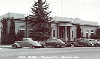 Main Street Porterville 1940  A photo of the front of ther Porterville Elks Lodge 1342.