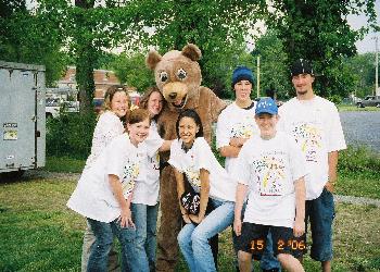 The Antlers hamming it up with the bear!